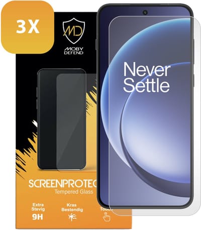 3-Pack MobyDefend Screenprotectors - Geschikt voor OnePlus 15R - Case-Friendly Screensavers - Gehard Glas