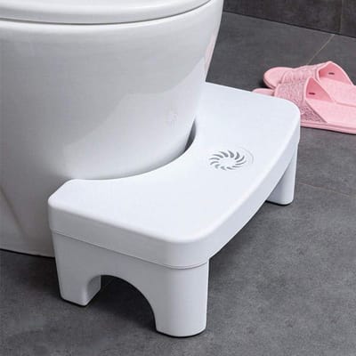 Toiletkruk Voetenbank - Houding Hulp - Ontlasten Spijsvertering - Natuurlijke Houding - 40 x 26 x 17cm - Wit