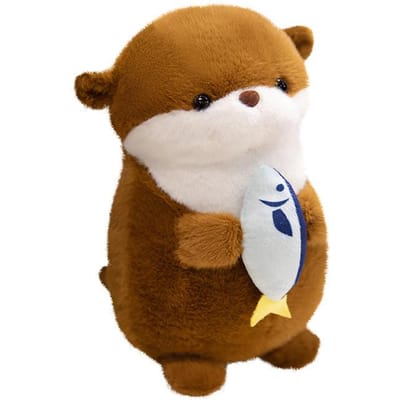 30cm Otter Knuffel Zacht Vis Vasthoudende Otter Pop Kussen Creatief Otter Knuffeldier Speelgoed Verjaardagscadeau Voor Kinderkamer Decoratie 30cm