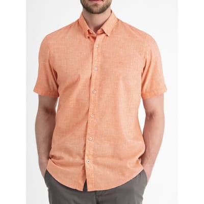 Lerros - Korte Mouw Overhemd - Heren - XL - 918 PALE PAPAYA - Katoen - 2562440