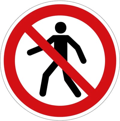 Voetgangers verboden verbodsbord - P004 | gecoat dibond materiaal | 10 cm