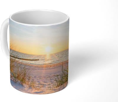 Mok - Koffiemok - Strand - Zon - Duin - Gras - Zand - Horizon - Mokken - 350 ML - Beker - Koffiemokken - Theemok
