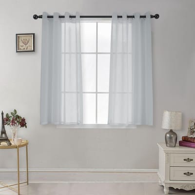 Dailygoods- Gordijnen Transparant - Set van 2 - 100% Polyester - Oogjes voor Stangen - H160 cm x B140 cm - Milieuvriendelijk - Raamdecoratie