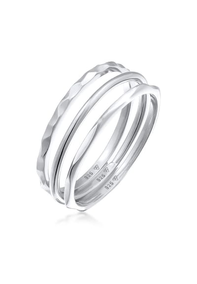 Elli - Ring - Dames Basis Stapel Set van 3 in 925 Sterling Zilver - Dames