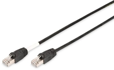 Digitus DK-1644-050/BL-OD RJ45 Netwerkkabel, patchkabel CAT 6 S/FTP 5.00 m Zwart UV-bestendig, Verdraaide paren 1 stuk(