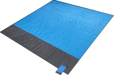 Ceruzo Strandmat – Picknickkleed 210x200 cm – Waterafstotend – Lichtgewicht – Blauw/Grijs