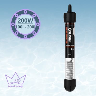 AquaKonings - Aquarium Verwarming 200W - Verwarmingselement - Heater - Warmte Element - 100-200L