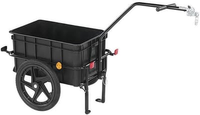 Fietskar Vrachttrailer - Fietsaanhanger Opbergdoos - Goederen Vervoeren - Afneembare Opbergdoos - 50 kg draagvermogen - Zwart