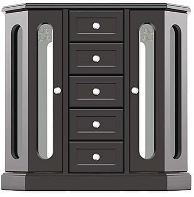 Elegante Sieradendoos van Massief Hout met Spiegel en Organizer