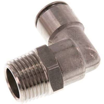 12mm x R1/2'' 90 graden L-verbinding RVS Insteekfitting Buitendraad Draaibaar FKM