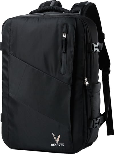 HEANVER Prestige Elite - Reistas handbagage - Weekendtas - 15.6 inch laptop Rugzak - Backpack Waterafstotend - 59 liter tas - Zwart / Antraciet