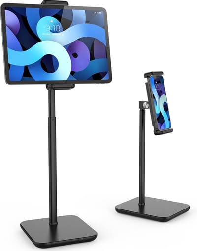 Tablet Houder - Smartphone Standaard Universeel - Tafelhouder - Statief geschikt voor Bureau Tafel - Geschikt voor: iPad - Telefoon - GSM - Bureauhouder - zwart