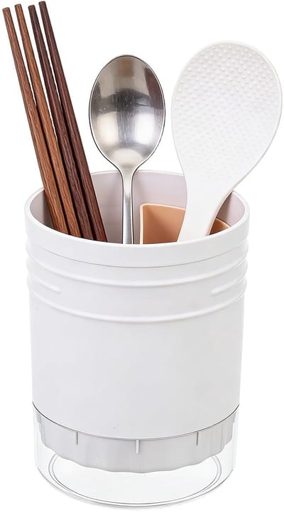 droogrek, plastic ronde eetstokjes aftroffing rack rack bestek houder bestek drainer, keukengerei Organizer voor aanrecht (HapividabGt-13)