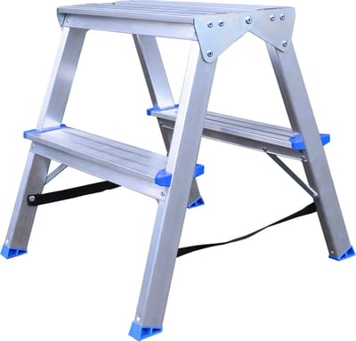 Alumexx DX - Dubbele trap 2 treden - Huishoudtrap - Keukentrap - Inklapbaar - 2,5m Werkhoogte