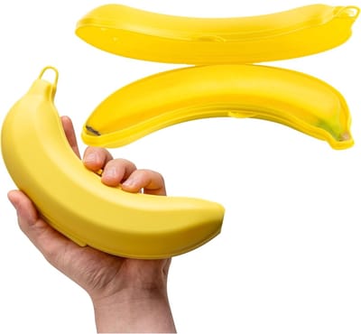 Famanu – Set van van van 2 bananenboxen – Bpa-vrije bananentrommels – Stevige bananenbewaarbox voor werk, school of picknick