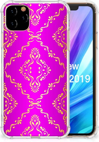Back Cover voor Anti Shock Case Apple iPhone 11 Pro Max Barok Roze