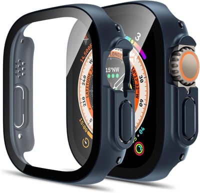 Screen Protector - Hoesje Blauw 49mm Geschikt voor Apple Watch Ultra 3 /Ultra 2 /Ultra - 49mm Beschermmend Hoesje Full Cover Hard Case