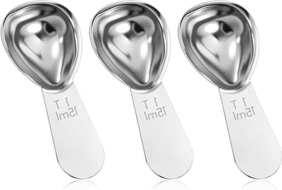 Set van 3 RVS Maatlepels voor Koffie - 15ml Maatlepel, Theelepel en Tafellepel - Perfect voor Koffie en Keuken Gebruik