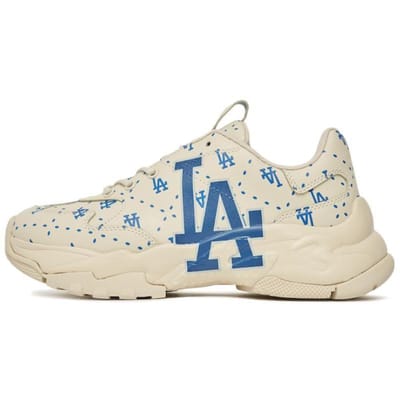 MLB Big Ball Chunky Tendance Antidérapantes Durables Basses Dad Shoes Baskets Unisexe Bleu Clair 3ASHMS13N-07IVS 38 beige