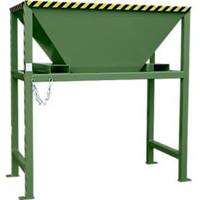 Bauer BTS vultrechter, plaatstaal, staanderconstructie, inrijzakken, gelakt, L 980 x B 1980 x H 2050 mm, reseda groen RAL 6011