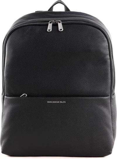 MANDARINA DUCK Leren Rugzak met laptopvak Mellow Urban Backpack Nero Zwart