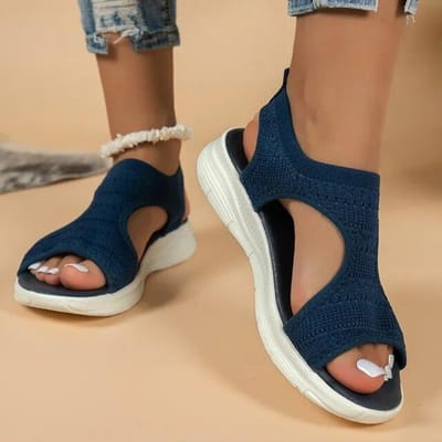 Breien Mesh Vrouwen Sandalen Platform Flats Schoenen Sneakers Strand Sport Slippers Zomer 2024 Mode Nieuwe Wandelen Vrouwelijke Slides 42 brown