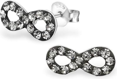 Montebello Oorbellen Burcu Grey - 925 Zilver E-Coating - Infinity - 11x5mm