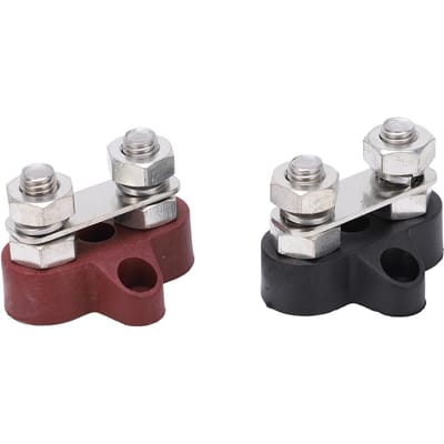 2 stuks DC48V M8 Batterij Stroomverdeel Terminal Rood Zwart 80A M8 Schroefdraad Busbar Stud Junction Post voor Voertuigen black