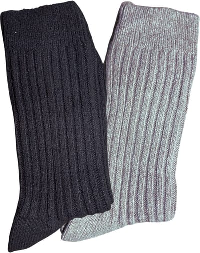 green-goose® Alpaca Sokken | 2 Paar | Dames | Hartjes | 100% Alpaca Wol | Blauw/Grijs | Maat 35-38 | Heerlijk Warm en Rekbaar