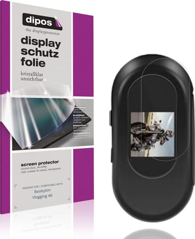 dipos – 4x Beschermfolie geschikt voor Baobylon Vlogging 4K | Krasbestendige & heldere Screenprotector Ultra-Thin