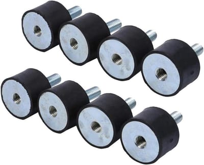 Rubberen Trillingsisolatoren - Schokdempers Noppen - Apparatuur Beschermen - Zacht Rubber Materiaal - M6 M8 - Zwart