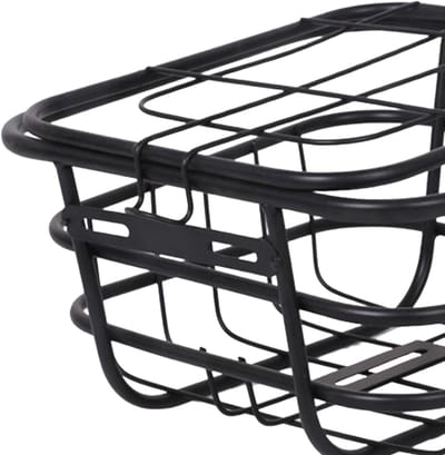 Fietsmand - Bagagedrager mand - Fietsen Boodschappen - Afneembaar IJzer - 28.5 x 31 x 17 cm - Zwart