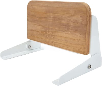 Opklapbare Douchestoel - Wandbank Teak - Ruimtebesparend Zitten - Marine Grade Teak - Aan Muur - Houtkleur Wit