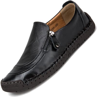 Grote Maat Herfst Nieuwe Herenschoenen Leren Herenschoenen Rijden Gommino Heren Casual Schoenen Zakelijke Slip-on Schoenen 48 black