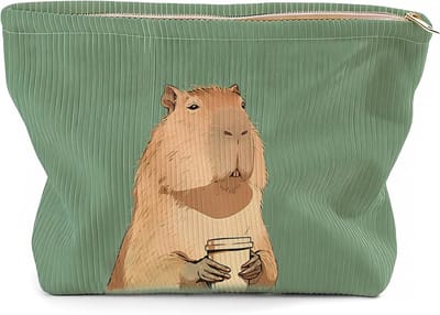 Elegante Corrugated Velvet Make-up Tas voor Vrouwen - Draagbare Groene Cosmetica Opbergtas voor Reizen en Organisatie