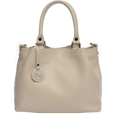 Roberta M Beige Rundleer Tas