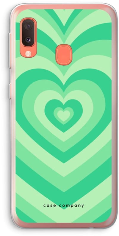 Case Company® - Hoesje geschikt voor Samsung Galaxy A20e hoesje - Hart Groen - Soft Cover Telefoonhoesje - Bescherming aan alle Kanten en Schermrand