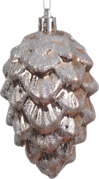 Decoris Kerstboomhangers bruine dennenappels 9 cm kerstversiering - Bruine kerstversiering/boomversiering