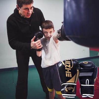 Bokshandschoenen Kinderen - Sparring handschoenen - Training en Fitness - Dikke EVA vulling - Consult beschrijving - Zwart