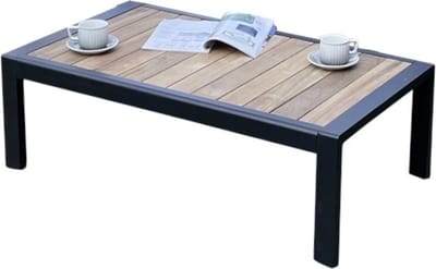 Kota lounge tuintafel aluminium antraciet 113x62xH38 cm teak blad
