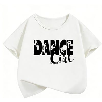 T-shirt met Letterprint Korte Mouwen Y2K Kinderen Jongens Meisjes Zomer Lente Casual Top 140 black