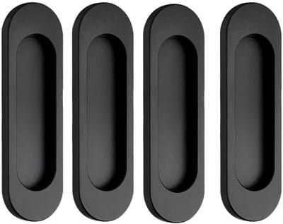 Dailygoods- Deurgrepen Set van 4 - Zelfklevende Aluminium Deurgrepen - Vlakke Handgreep voor Schuifdeuren - Boorvrij Design - Sterk Dubbelzijdig Plakband - 100 mm - Meubelgrepen