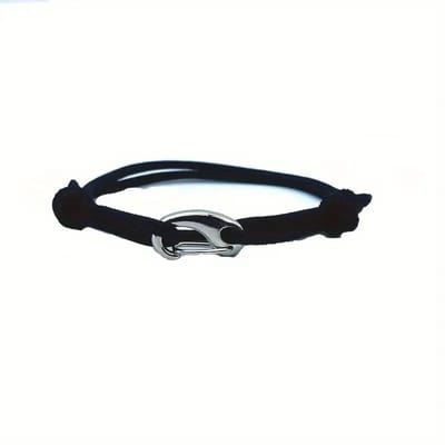 Livano Armband - Staal - Nep Zilver - Heren - Zwart