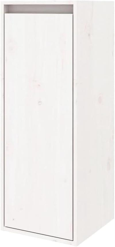 Wandkast Grenenhout - Hangende Opberger - Decoratief Interieur - Massief Hout - 30 x 80 cm - Wit