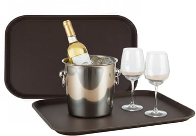 Gerimport Horeca Dienblad - 2x - antislip - bruin - kunststof - 51 x 39 cm