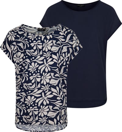 DENIMFY Dames T-Shirt DFJule 2 Pack bequem Veelkleurig S Ronde Hals Volwassenen Zomertop - Zomerblouse