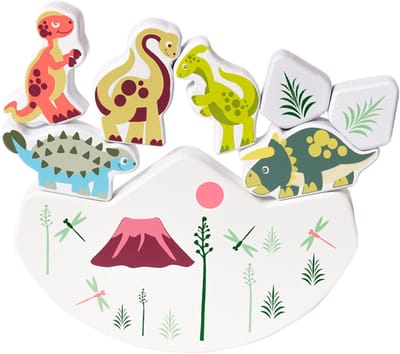 Speelgoedtopdeals - Houten Balanceer Puzzel Dino – Stapel Speelgoed – Motoriek en Cognitief spel – Educatief - Balans