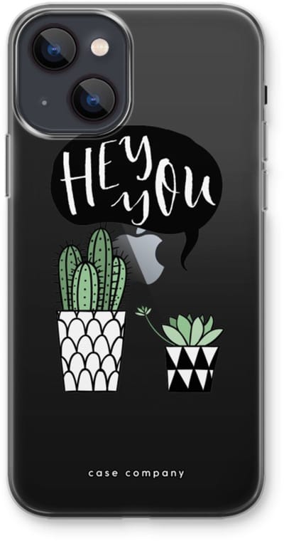 Case Company® - Hoesje geschikt voor iPhone 13 mini hoesje - Hey you cactus - Soft Cover Telefoonhoesje - Bescherming aan alle Kanten en Schermrand