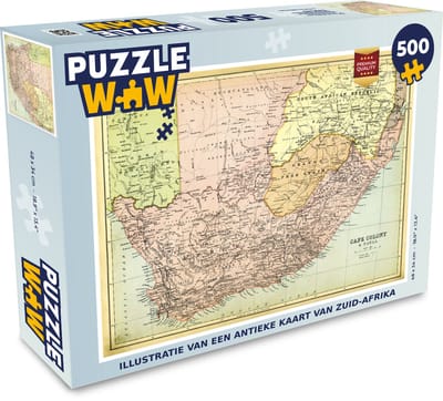 Puzzel Illustratie van een antieke kaart van Zuid-Afrika - Legpuzzel - Puzzel 500 stukjes