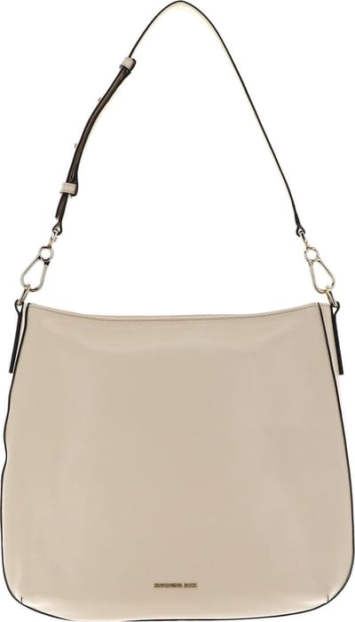 MANDARINA DUCK Leren Schoudertas Luna Hobo Macadamia Wit